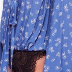 Free People Tops - Boho Body Suit by Free People Blue w/ Daisies NEW Free People Tops - Boho Body Suit by Free People Blue w/ Daisies NEW